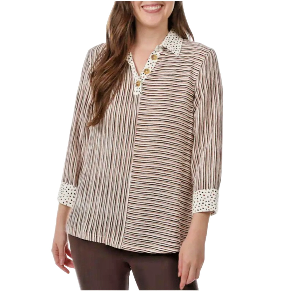 MULTIPLES women’s multi safari blouse size 3X NWT